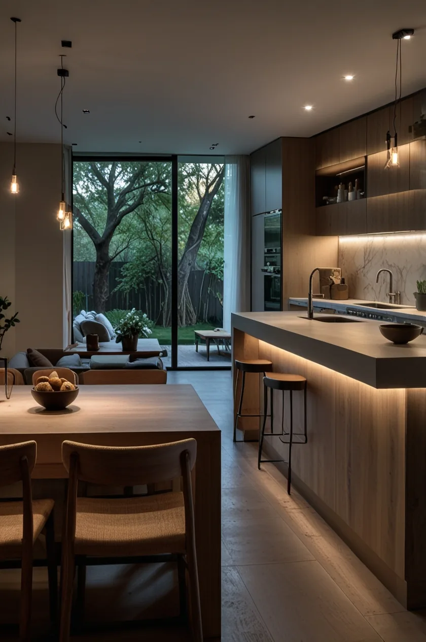 Dining pendants at low level